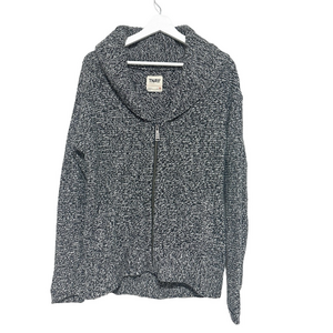 TNA Women's Black and White 100% Wool Cardigan